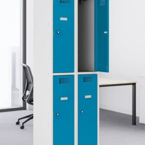 Schließfachschrank 2×2 im Büro - Metallspind mit 4 Türen