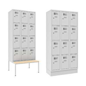 Schließfachschrank Spind 3x4 verschiedene Unterbauten