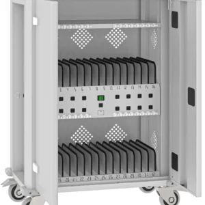 Laptop Ladewagenfür 32 Tablets zum Aufladen über USB-C +2x Schuko